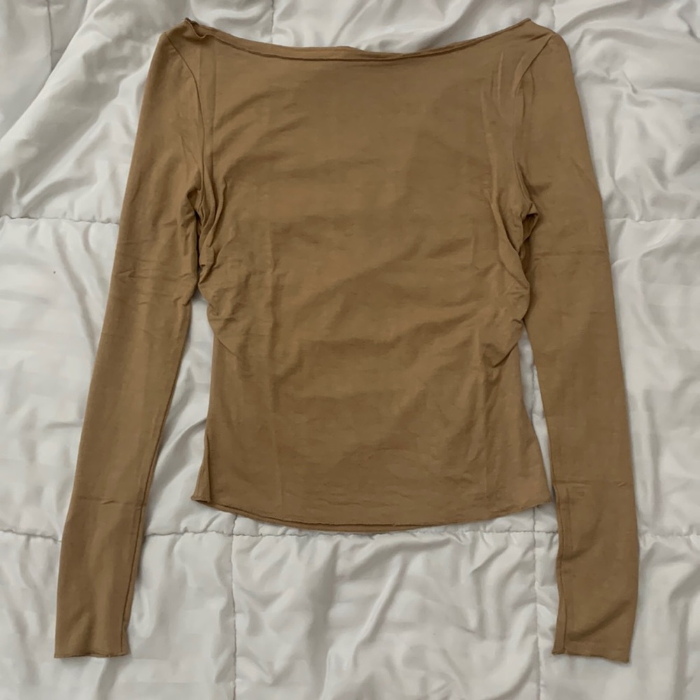 Ruched Beige/Tan Top - Tiger Mist